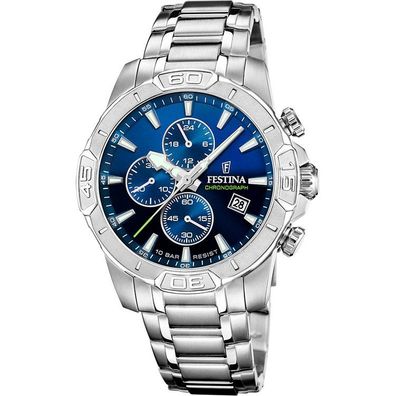 Chronograph - Quarz - Timeless - blau