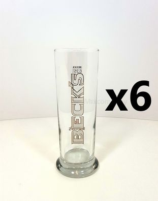 Becks Gläser Set - 6x 025L Biergläser