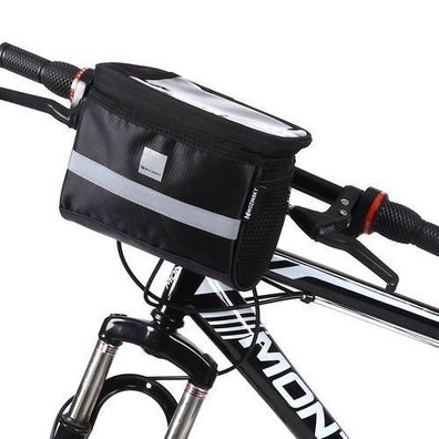 Fahrradlenkertasche mit Handyhülle, 2 l, schwarz