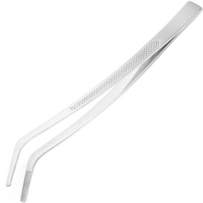 Gebogene Küchenpinzette, profiliert, 240 mm - Hendi 680186
