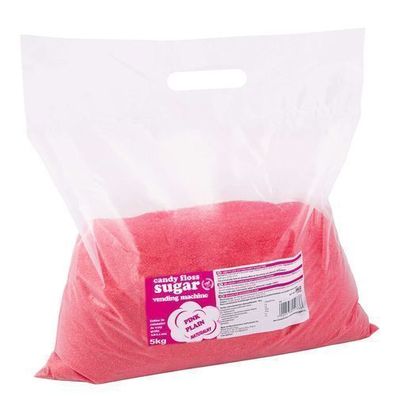 Zucker für Zuckerwattemaschinen, Körnung 0,8-1,2 mm, natürliches Aroma, ROT, 5 kg
