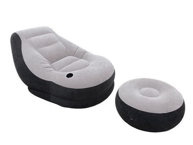 Samtsessel mit Fußhocker 130 x 99 x 76 cm INTEX 68564