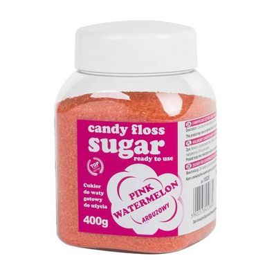 Farbiger Zucker für Zuckerwatte, rosa, Wassermelonengeschmack, 400 g