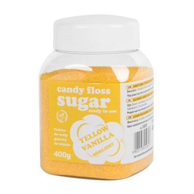 Farbige Zuckerwatte, gelb, Vanillegeschmack, 400 g