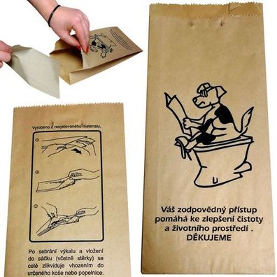 Papiertüten mit Pappschaufel für Hundeexkremente FEDOG CZ 25 Stück