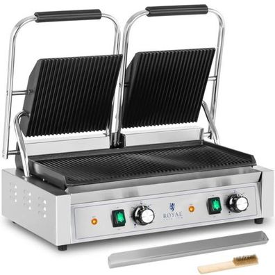 Doppelkontaktgrill, doppelseitig, gerillt, 3600 W