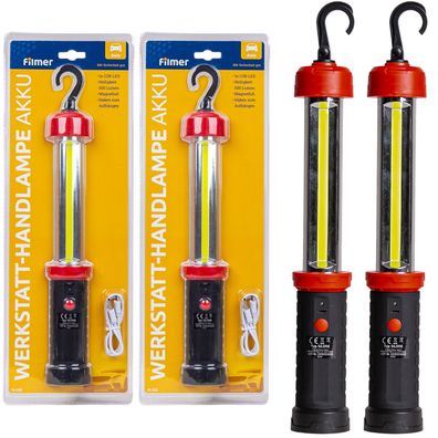 2x COB LED Akku USB Arbeitsleuchte KFZ Werkstatt-Leuchte Hand-Lampe Inspektion