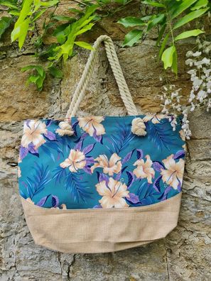 Strandtasche Hibiskus Schopper Tasche Einkaufstasche Karibik Urlaub Juleeze
