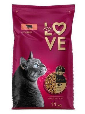 MY LOVE Trockenfutter für Katzen 11 kg Rind
