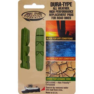 Bremsgummi Road -Dura-, R4 grün / keramik, Kool-Stop, R4-356