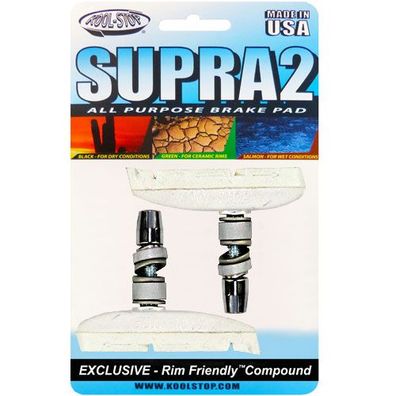 Bremsschuh V-Brake -Supra 2-, T3 weiss, Kool-Stop, T3-SUP2W