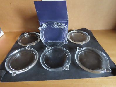 Untersetzer Glasuntersetzer transparent Glas Siebenstern Rose 6St