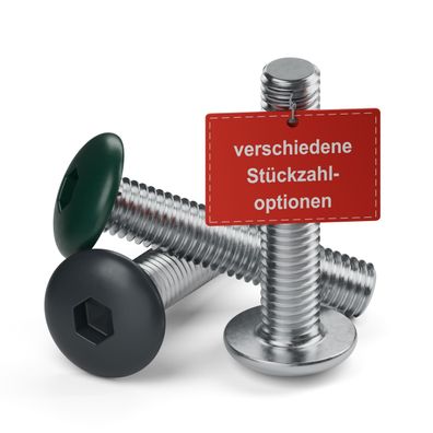 Qualinos Zaunschrauben M8x40 Edelstahl V2A für den Doppelstabmattenzaun