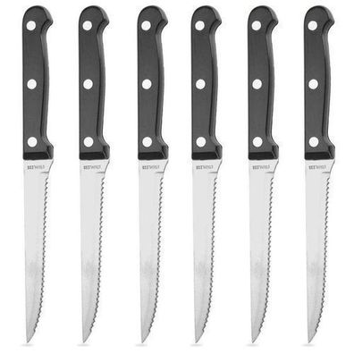Steak- und Burgermesser aus Stahl, 21 cm, 6 Stück