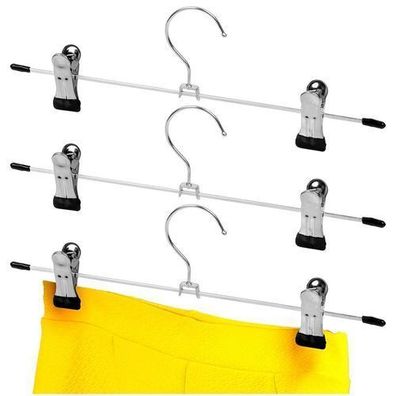 Metallener Hosenbügel mit Clips, 3 Stück