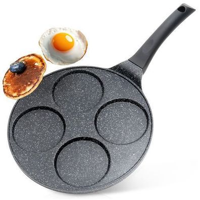 Eierpfanne aus Granit, 4 Mulden, BLACK LINE, 26 cm