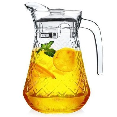 Glaskrug mit Deckel, 1,4 l