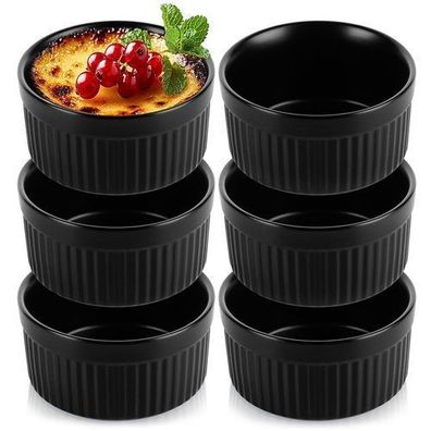 Keramik-Backschüsseln schwarz 260 ml 6 Stück