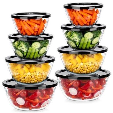 Glasschüssel mit Deckel 750 ml / 1 l / 1,5 l / 2 l 8 Stück