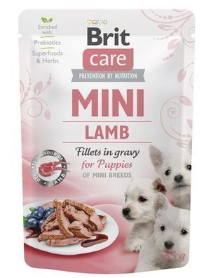 6 * Brit Care Mini Puppy Hunde Nassfutter Lamm 85g