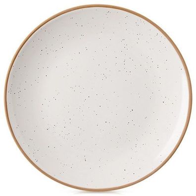 Beigefarbener Keramikteller, 27 cm