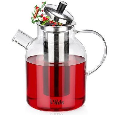 Hitzebeständige Glasteekanne mit Teesieb, 1,5 l
