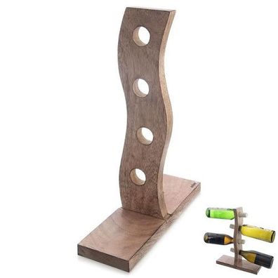 Weinregal aus Holz für 4 Flaschen, MANGO, 30,5 x 39,5 cm