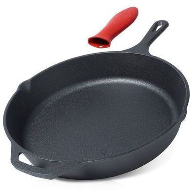 Gusseiserne Bratpfanne mit Silikondeckel, CAST LINE 30 cm