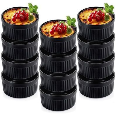 Keramik-Backschüsseln schwarz 260 ml 12 Stück