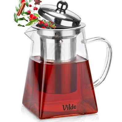 Hitzebeständige Glas-Teekanne mit Teesieb, 730 ml