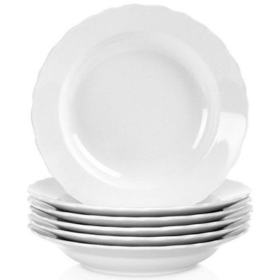 MONA tiefer Porzellan-Speiseteller 24 cm, 350 ml 6 Stück