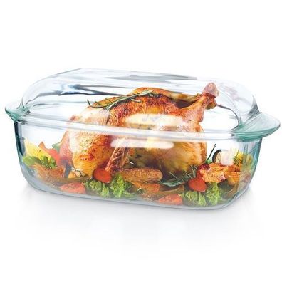 ofenfeste Glasform mit Deckel, 3 + 1,5 l
