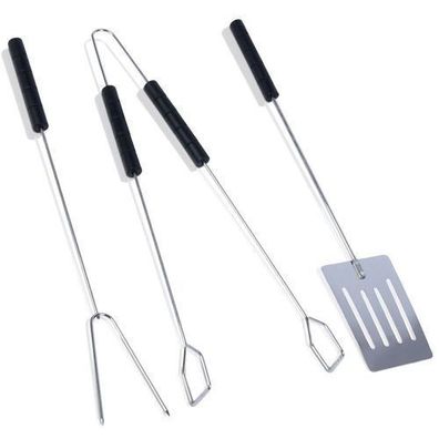 Grillbesteck-Set aus Stahl, 3-teilig