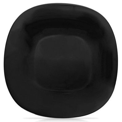Schwarzer Dessertteller aus Glas LUNA 20,5 x 20,5 x 1,8 cm