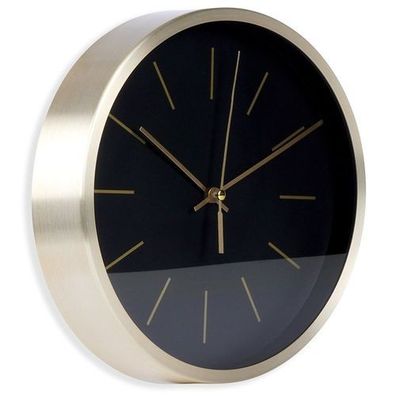 Schwarze goldene Wanduhr 25 cm