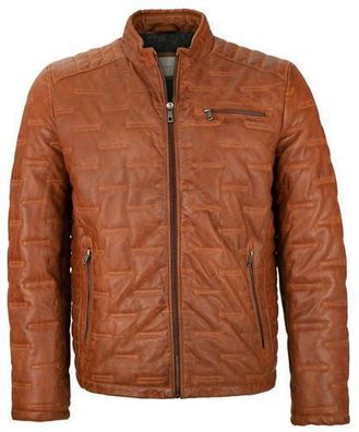 Bugatti - Herren Lederjacke Steppjacke Lammnappa cognac