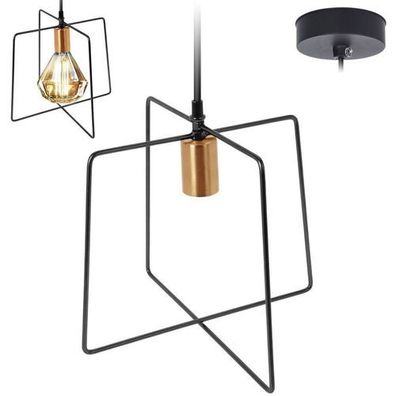 Schwarze und goldene Hängelampe aus Metall