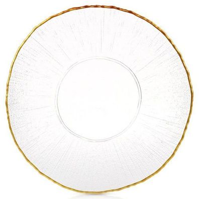 Flacher Glas-Speiseteller, goldfarben, 28 cm