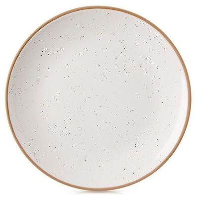 Beigefarbener Keramik-Dessertteller, 20 cm