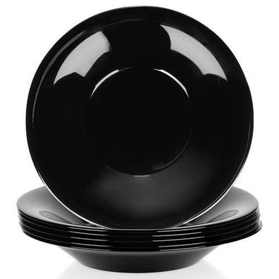 Tiefe Glasteller, schwarz, 21,5 cm, 400 ml, 6 Stück