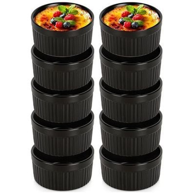 Schwarze Porzellan-Backschüsseln 260 ml 10 Stück