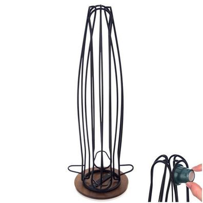 Schwarzer, drehbarer Kaffeekapselständer aus Metall RADKA 40 cm
