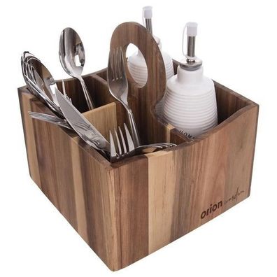Holzständer für Besteck, Soßen und Gewürze (HOLZ)