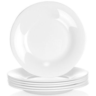 Weiße Dessertteller aus Glas, 18 cm, 6 Stück