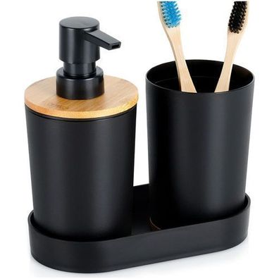 Schwarzes Badezimmer-Set, 3-teilig