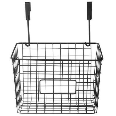 Hängender Korb an der Schranktür, Metall, schwarz, RADKA, 25 x 16 x 30 cm