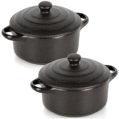Porzellan-Backschüsseln mit Deckel, 150 ml, 2 Stück