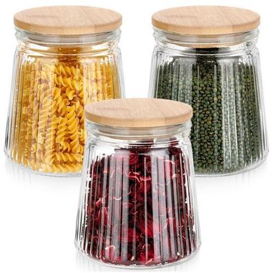Glasbehälter für lose Produkte mit Deckel und Verschluss 700 ml 3 Stück