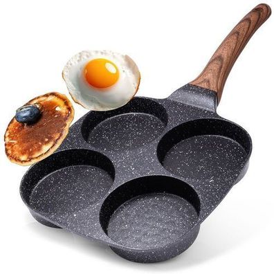 Eierpfanne aus Granit mit 4 Mulden, BLACK&WOOD, 19 x 19 cm