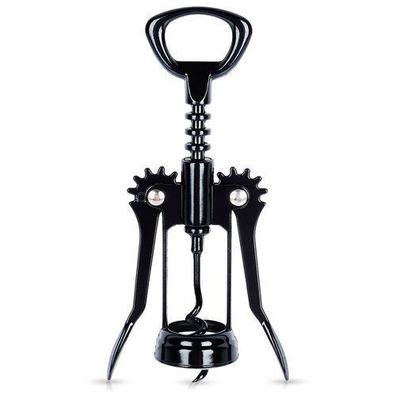 Schwarzer Weinkorkenzieher aus Metall, 16 cm